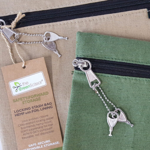 Locking Hemp Bags: SAFETY FORWARD STORAGE by The Green Scissor