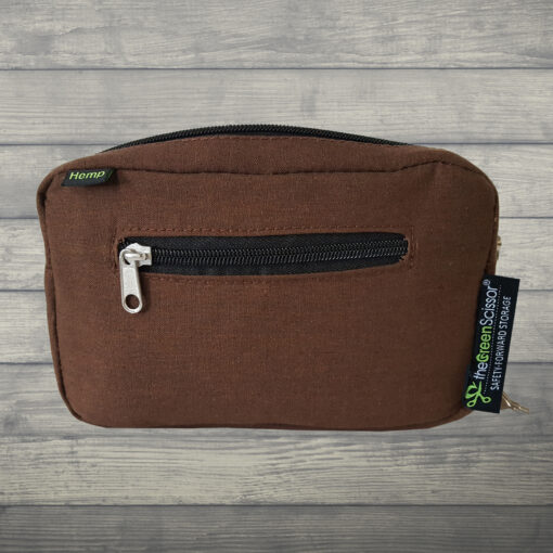 The Green Scissor Locking Hemp Bag PADDED BROWN LARGE