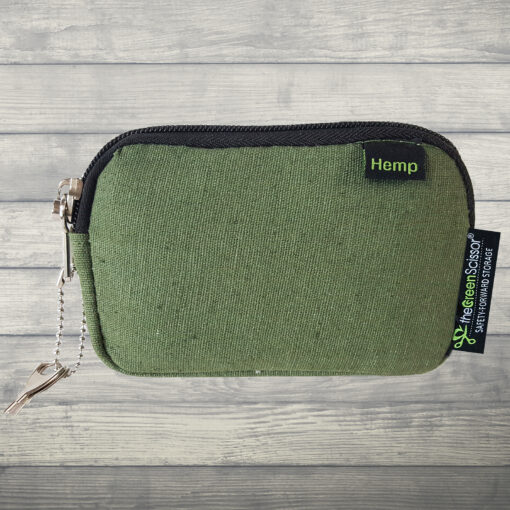 The Green Scissor Locking Hemp Bag small PADDED