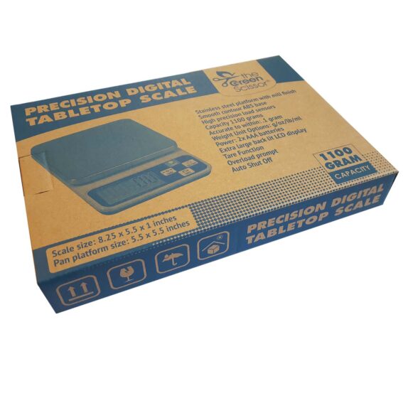The Green Scissor Precision Digital Tabletop Scale 1100 g Capacity